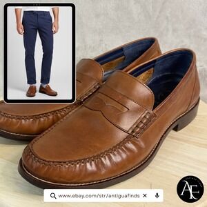 Cole Haan Pinch Classic Maine Mens 13M British Tan Leather Penny Loafers C27939